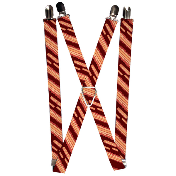 Buckle-Down Suspenders - 1.0" - Bacon Slices Maroon