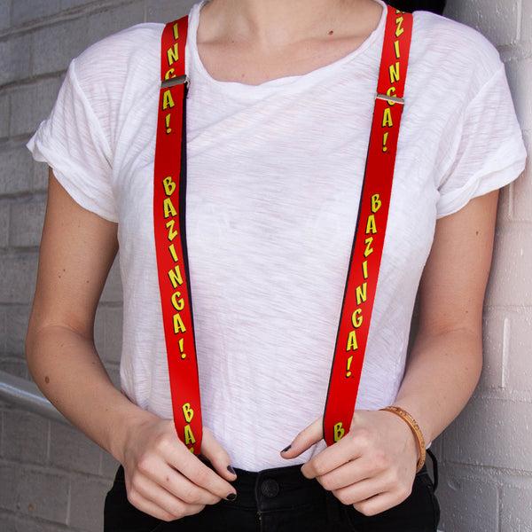 Buckle-Down Suspenders - 1.0" - BAZINGA Red Yellow