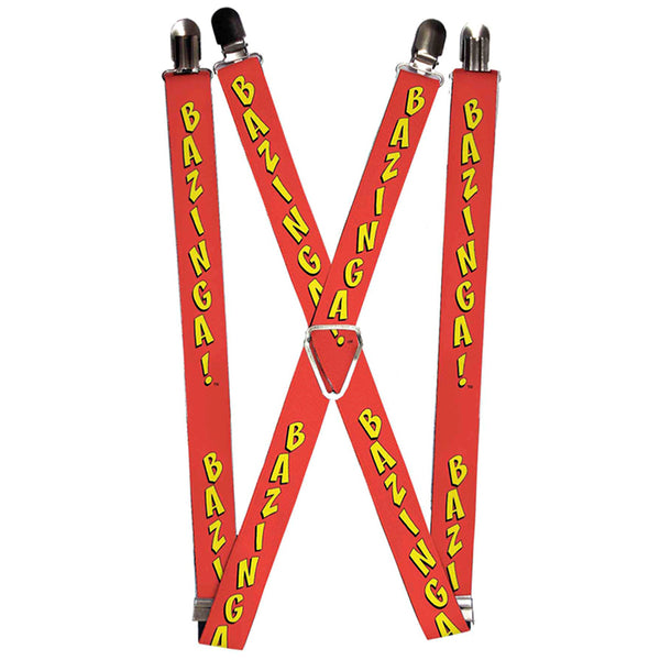 Buckle-Down Suspenders - 1.0" - BAZINGA Red Yellow