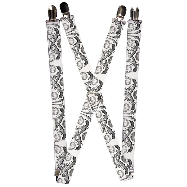 Buckle-Down Suspenders - 1.0" - BD Est. 93 White
