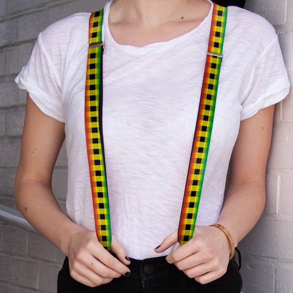 Buckle-Down Suspenders - 1.0" - Buffalo Plaid Rasta