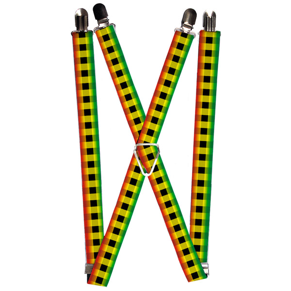 Buckle-Down Suspenders - 1.0" - Buffalo Plaid Rasta