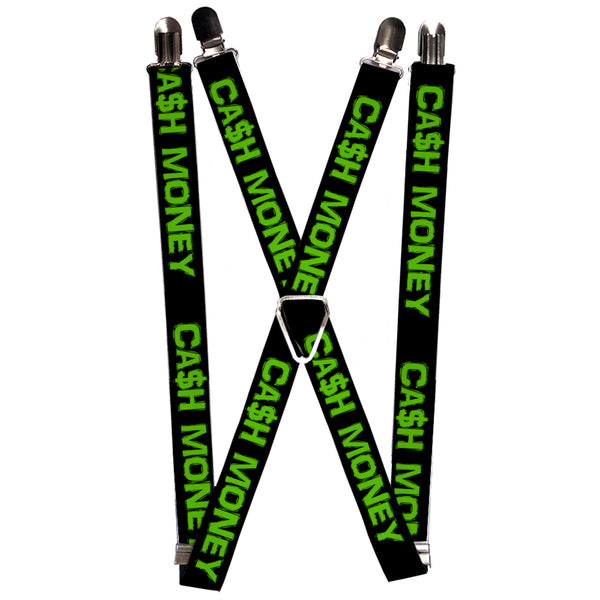 Buckle-Down Suspenders - 1.0" - CA$H MONEY Black/Green