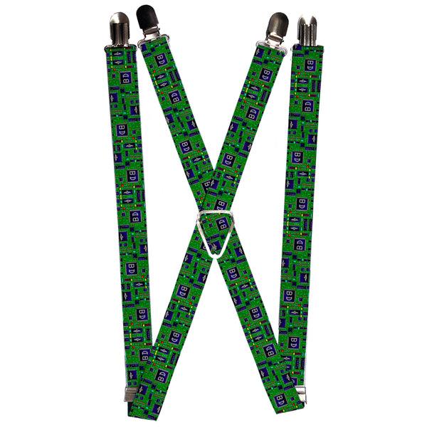 Buckle-Down Suspenders - 1.0" - Circuit Board