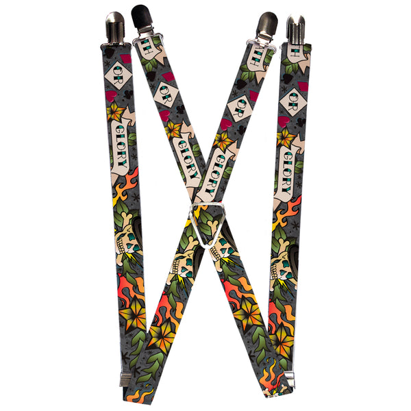 Buckle-Down Suspenders - 1.0" - Death or Glory Gray