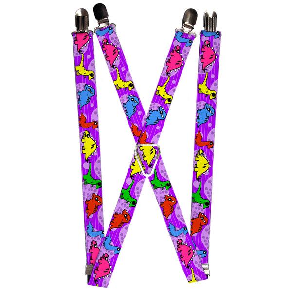 Buckle-Down Suspenders - 1.0" - Dinosaur Cartoon