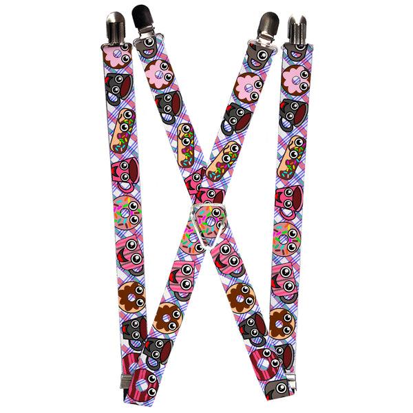 Buckle-Down Suspenders - 1.0" - Donuts & Coffee Cartoon