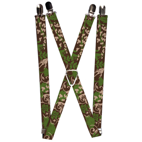 Buckle-Down Suspenders - 1.0" - Earthy Brown/Green