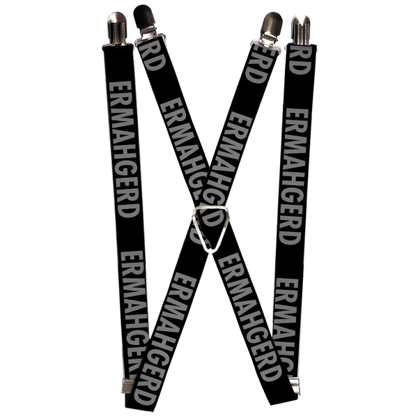 Buckle-Down Suspenders - 1.0" - ERMAHGERD Black/Gray