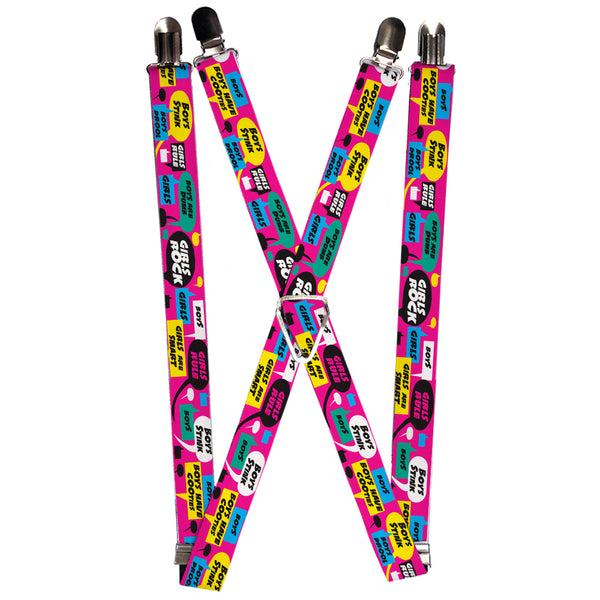 Buckle-Down Suspenders - 1.0" - Girls Rule Bubbles