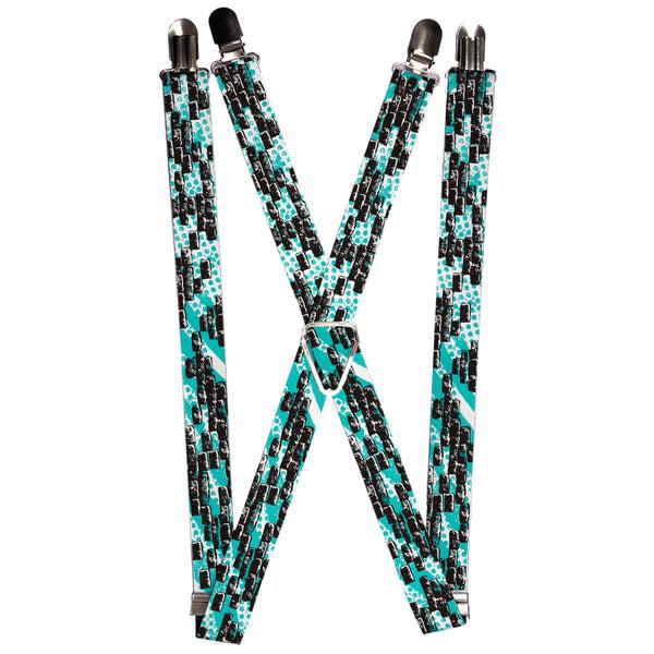 Buckle-Down Suspenders - 1.0" - Grunge Bricks Green