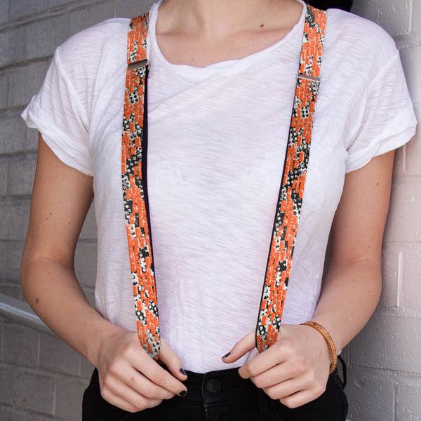 Buckle-Down Suspenders - 1.0" - Grunge Bricks Orange