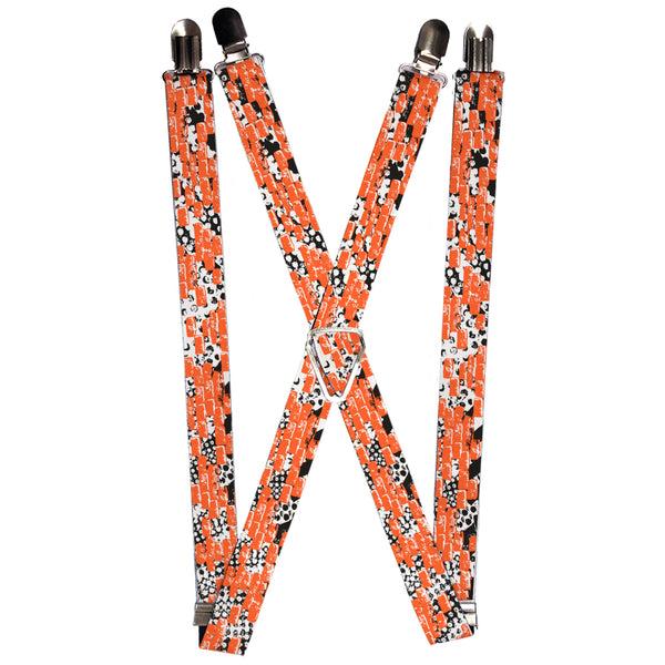 Buckle-Down Suspenders - 1.0" - Grunge Bricks Orange