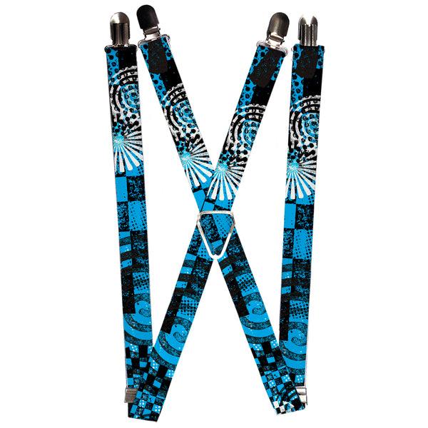 Buckle-Down Suspenders - 1.0" - Grunge Chaos Blue