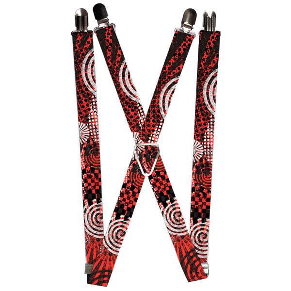 Buckle-Down Suspenders - 1.0" - Grunge Chaos Red