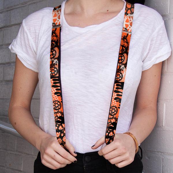 Buckle-Down Suspenders - 1.0" - Grunge Gears Orange