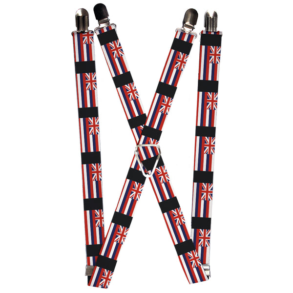 Buckle-Down Suspenders - 1.0" - Hawaii Flags