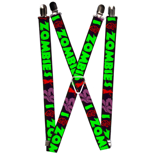 Buckle-Down Suspenders - 1.0" - I "Heart" Zombies
