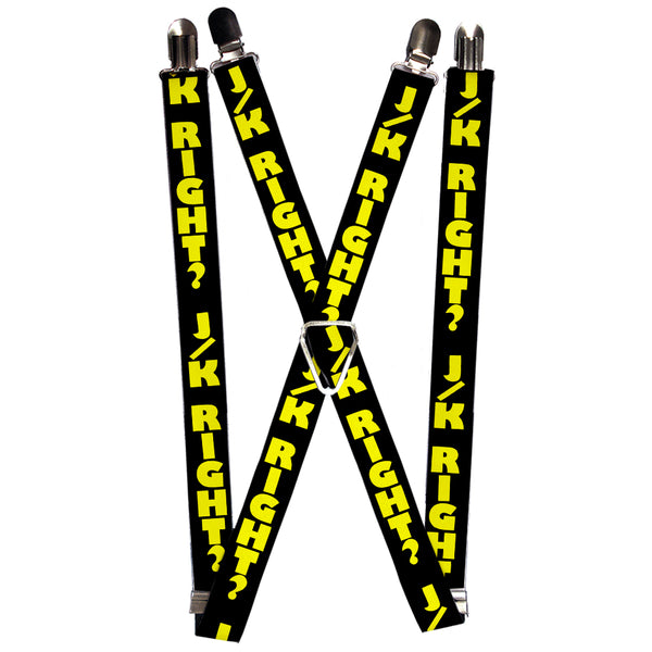 Buckle-Down Suspenders - 1.0" - J/K RIGHT? Black/Yellow