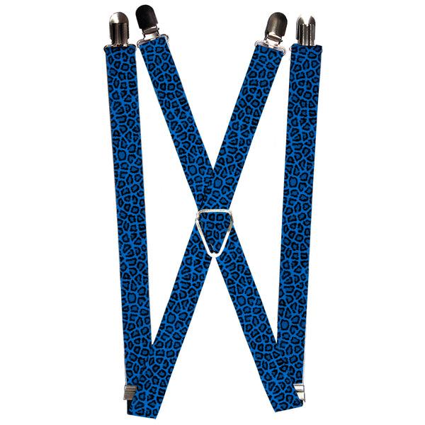 Buckle-Down Suspenders - 1.0" - Leopard Turquoise