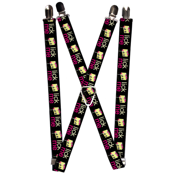 Buckle-Down Suspenders - 1.0" - LICK ME Battery Cartoon