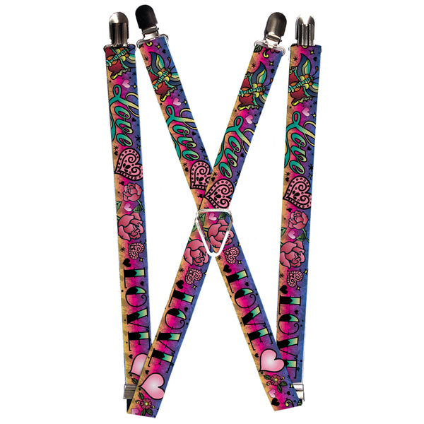 Buckle-Down Suspenders - 1.0" - Love Love Purple