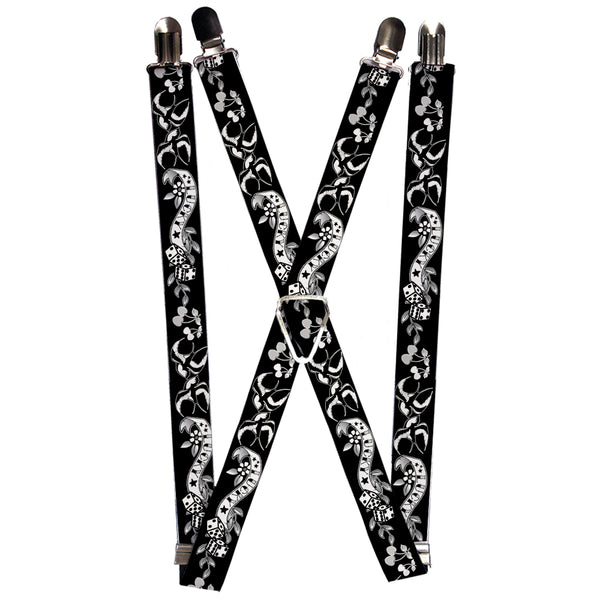 Buckle-Down Suspenders - 1.0" - Lucky Black/White