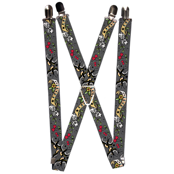 Buckle-Down Suspenders - 1.0" - Lucky Gray
