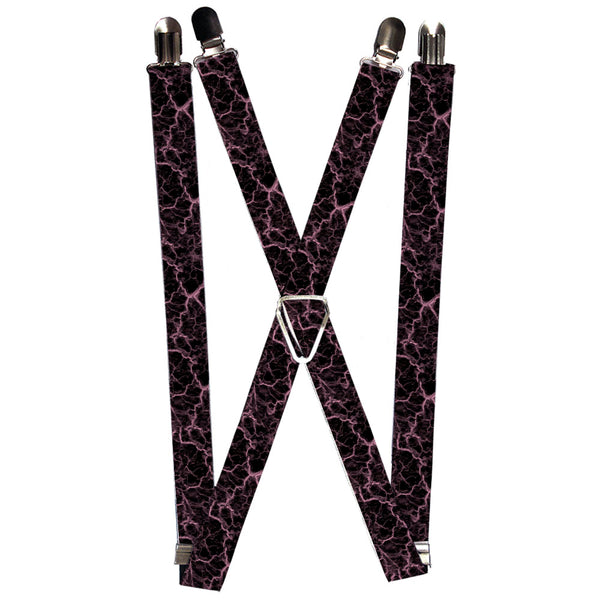 Buckle-Down Suspenders - 1.0" - Marble Black/Baby Pink