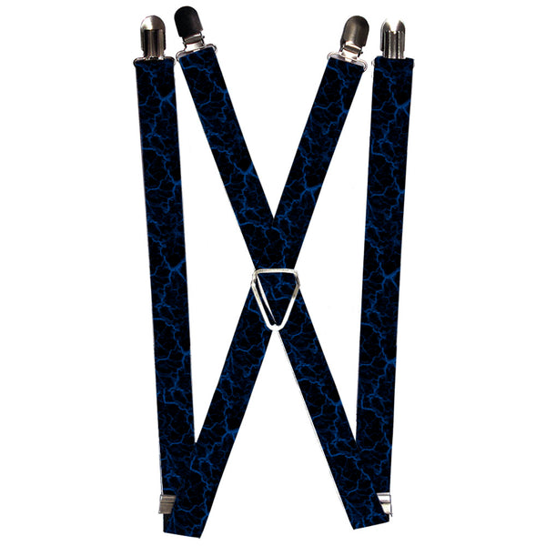 Buckle-Down Suspenders - 1.0" - Marble Black/Blue