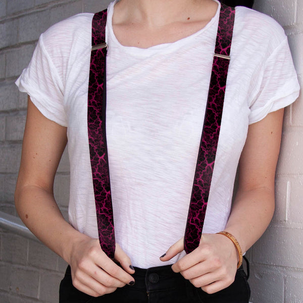 Buckle-Down Suspenders - 1.0" - Marble Black/Hot Pink