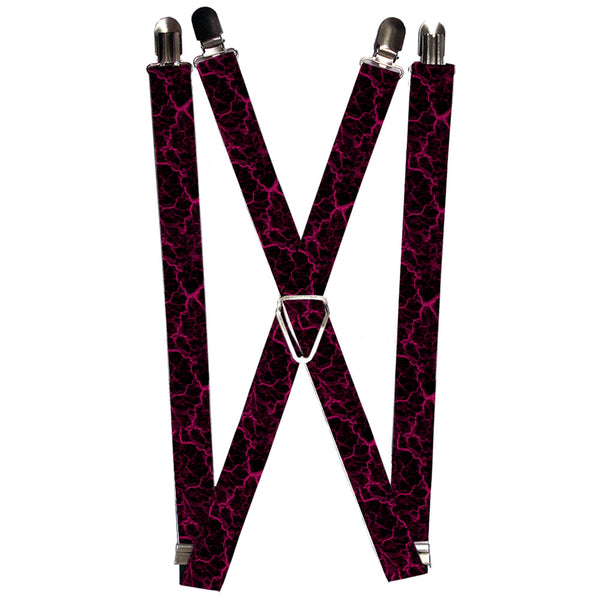 Buckle-Down Suspenders - 1.0" - Marble Black/Hot Pink