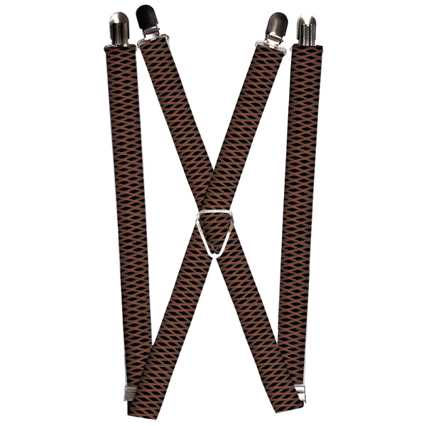 Buckle-Down Suspenders - 1.0" - Mesh Black/Brown