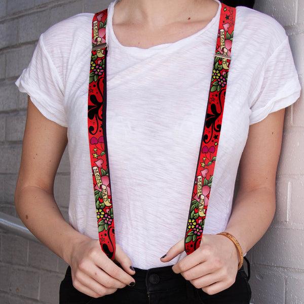 Buckle-Down Suspenders - 1.0" - Mom & Dad Red