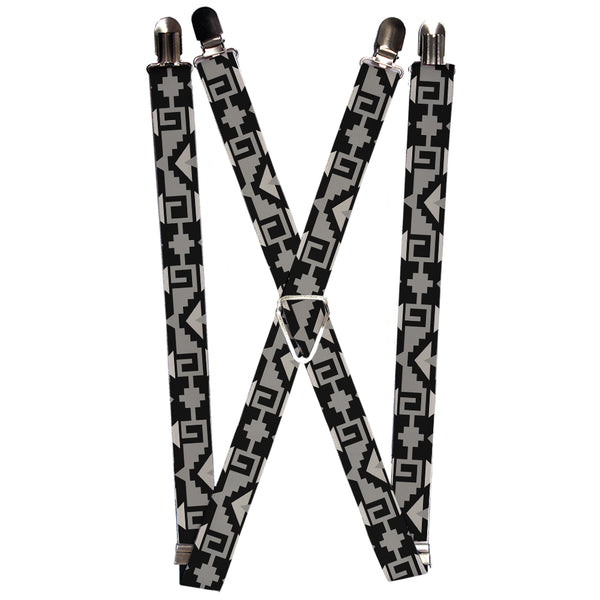 Buckle-Down Suspenders - 1.0" - Navajo2 Black/Gray