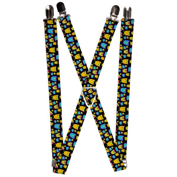 Buckle-Down Suspenders - 1.0" - Owls Black/Multi Neon