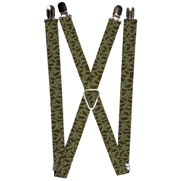 Buckle-Down Suspenders - 1.0" - Peace Brown/Olive
