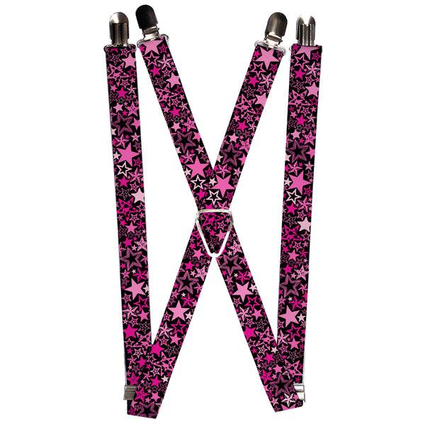 Buckle-Down Suspenders - 1.0" - Stargazer Black/Pink