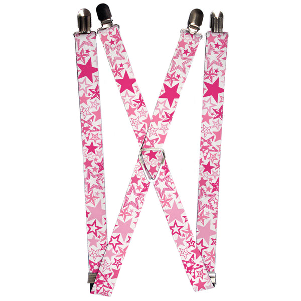 Buckle-Down Suspenders - 1.0" - Stargazer White/Pink