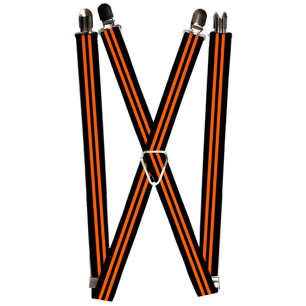 Buckle-Down Suspenders - 1.0" - Stripe Black/Orange
