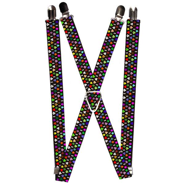 Buckle-Down Suspenders - 1.0" - Suits $$$ Black/Multi Color