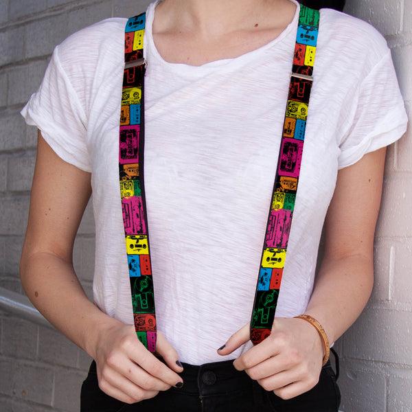Buckle-Down Suspenders - 1.0" - Tapes Multi Neon