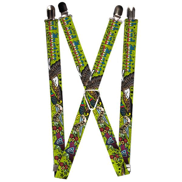 Buckle-Down Suspenders - 1.0" - Truth and Justice Green