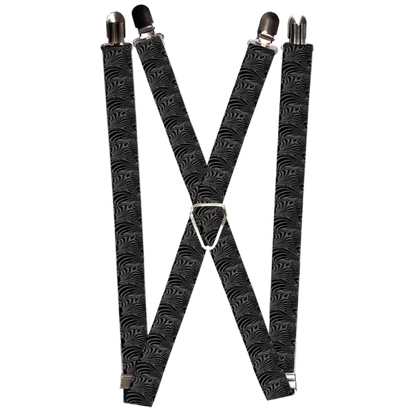 Buckle-Down Suspenders - 1.0" - Zebra Head Black/Gray