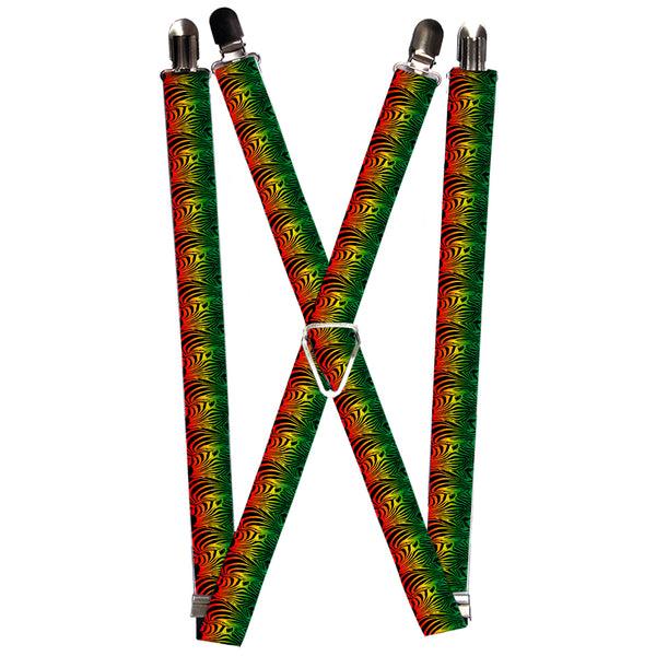 Buckle-Down Suspenders - 1.0" - Zebra Head Rasta