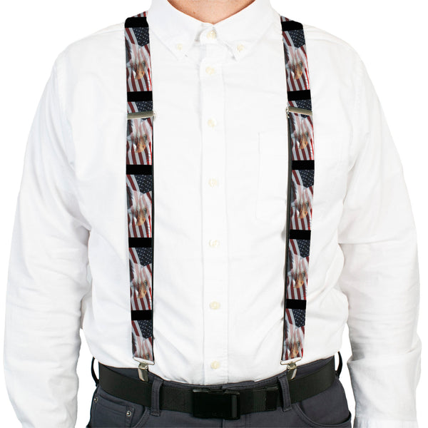 Buckle-Down Suspenders - 1.5" - American Eagle Flag