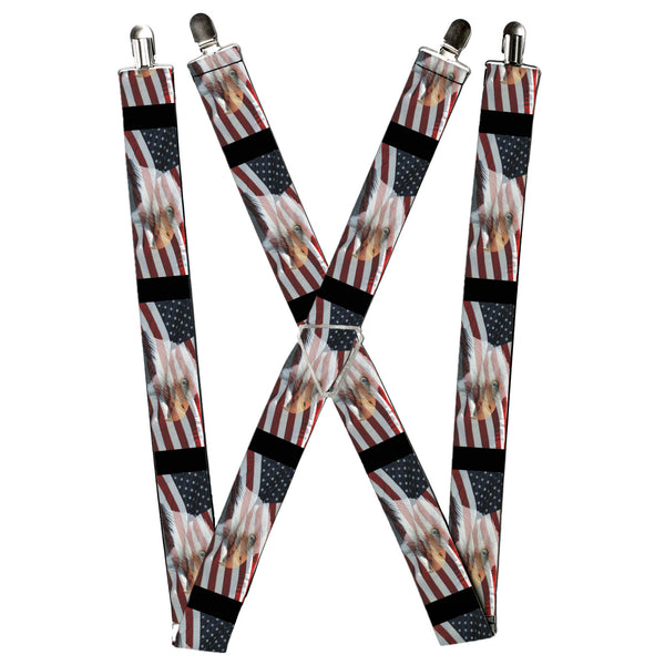 Buckle-Down Suspenders - 1.5" - American Eagle Flag
