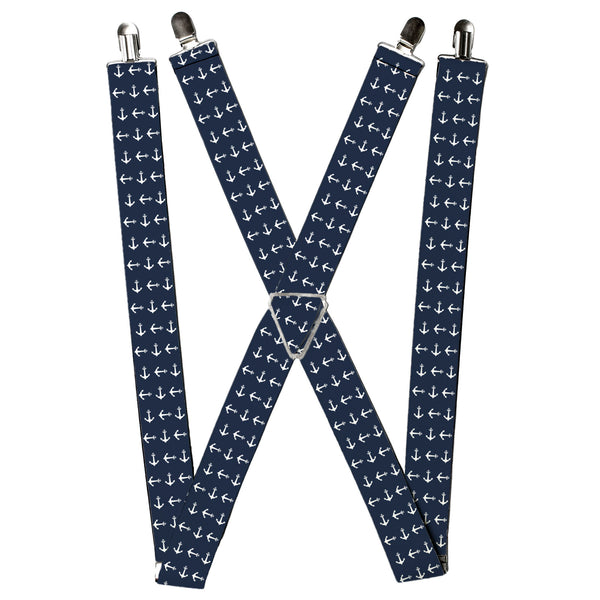Buckle-Down Suspenders - 1.5" - Anchors Navy/White