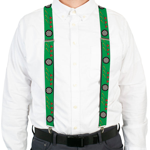 Buckle-Down Suspenders - 1.5" - Darts Green/Multi Color