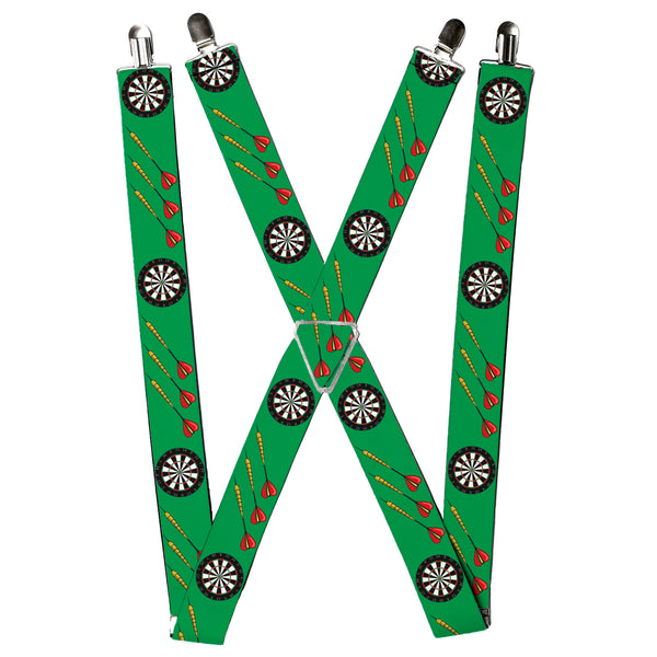 Buckle-Down Suspenders - 1.5" - Darts Green/Multi Color